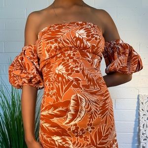 burnt orange 🍊 floral dress